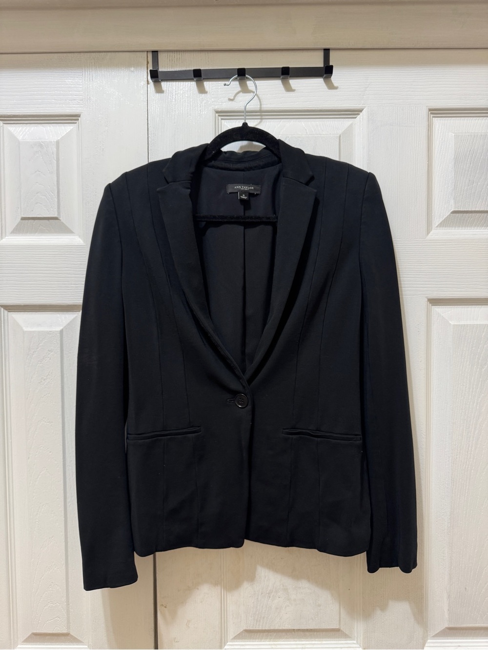 Ann Taylor Black Single-Button Tailored Blazer - Picture 2 of 12
